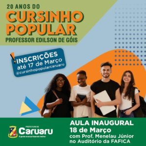 SECRETARIA DE EDUCAÇÃO ABRE INSCRIÇÃO PARA CURSINHO POPULAR EM CARUARU